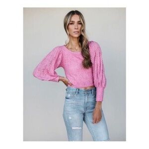 Free People Pink Lace Crop Top
